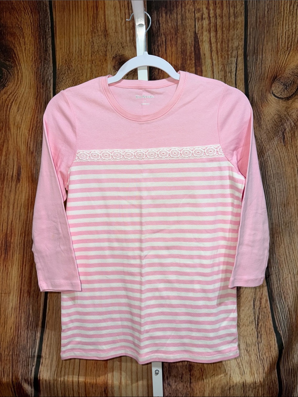 🚨(4/$10) Kim Rogers Lace Front Blouse Size S